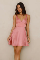 Dance Session Satin Mini Dress Pink